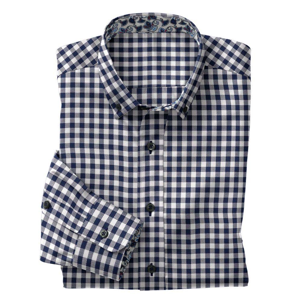 Men’s navy gingham shirt